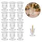 Kit 12 Castiçais Vidro Porta Vela Cônico Transparente