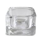 Kit 12 Castiçal de Vidro Quadrado Porta Velas Decoração 5cm
