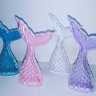 Kit 12 Cauda Sereia Amarela Acrílico Lembrancinha