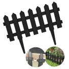 Kit 12 Cercas Decorativa jardim De Plástico Preto Faz 4,8 Mt Kit 12 Cercas Decorativa jardim De Plástico Preto Faz 4,8 Mt