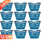 Kit 12 Cesta Cestinha Plástica Supermercado c/ Alça 12L