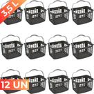 Kit 12 Cesta Cestinha Plástica Supermercado c/ Alça 3,5L