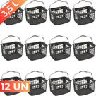 Kit 12 Cesta Cestinha Plástica Supermercado c/ Alça 3,5L