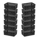 Kit 12 Cestos Moderno Organizador Decorativo Gaveta Closet Otimização De Espaço Empilhável Multiuso