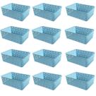 Kit 12 Cestos Multiuso Organizador Empilhável Gaveta 19x14x6
