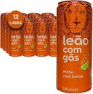 KIT 12 Chá Matte sabor Limão com Gás Leão Lata 290ml KIT 12 Chá Matte sabor Limão com Gás Leão Lata 290ml