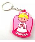 Kit 12 Chaveiro Infantil Emborrachado Santo Anjo Da Guarda