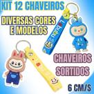 Kit 12 Chaveiros Mascote Sortidos em PVC Várias Cores e Modelos 6cm