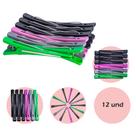 Kit 12 Clips Para Cabelo Presilhas Prendedor Profissional Bico De Pato Colorido
