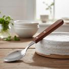 Kit 12 Colher de Mesa Com Cabo de Madeira Prático e Funcional para Uso Diário Restaurante Buffet Servir Talher