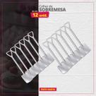 Kit 12 Colheres de Sobremesa Inox Pá Quadrada