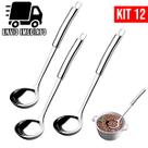 Kit 12 Concha de Feijão Aço Inoxidável Grande Luxo Utensílios para Cozinha Prime Multiuso