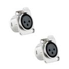 Kit 12 conector plug santo angelo xlr femea painel 3p sa2x Kit 12 conector plug santo angelo xlr femea painel 3p sa2x