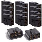 Kit 12 Conectores 6 Vias Com Trava E Terminal Aço Technoise