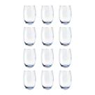 Kit 12 Copo California Redondo Vidro Transparente Mesa 450ml