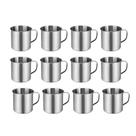 Kit 12 Copo Caneca De Aço Inox 250ml Polido Café E Chá Luxo