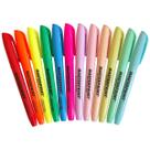 Kit 12 Cores Caneta Marca Texto com Ponta Chanfrada Masterprint MP612 6 Cores Neon + 6 Cores Tom Pastel