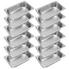 Kit 12 Cubas Gastronômica Inox Gn 1/4 100mm Buffet Rechaud