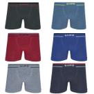 Kit 12 cuecas boxer fio texturizado a ar sem costura 733-004 Kit 12 cuecas boxer fio texturizado a ar sem costura 733-004