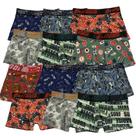 Kit 12 Cuecas Boxer Infantil Fristyle Em Microfibra Estampada Kit 12 Cuecas Boxer Infantil Fristyle Em Microfibra Estampada