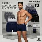 Kit 12 Cuecas Polo Wear Boxer Sem Costura Microfibra Masculina Adulto Extremamente Confortável