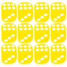 Kit 12 Dados Amarelos 6 Lados 1mm Orixás Umbanda Erês
