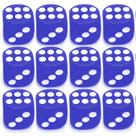 Kit 12 Dados Azul 6 Lados 1mm Orixá Umbanda Erê Iemanjá