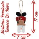Kit 12 Enfeite Árvore Natal Pendente Boneco De Neve 17cm