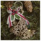 Kit 12 Enfeite Pendente Árvore Natal Anjo Dourado 12,5cm