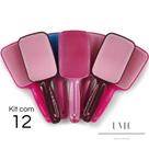 Kit 12 Escovas de Cabelo Raquete Flex Desembaraçadora Mágica Atacado Revenda