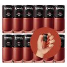 Kit 12 Esmalte Cremoso Terracota Marrom Avermelhado Alice Friends 7ml Cor Vibrante
