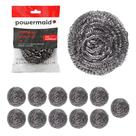 Kit 12 Esponjas Aço Inox Limpeza Pesada - Powermaid