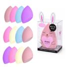 Kit 12 Esponjas Para Maquiagem Gota Chanfrada Base Corretivo Contorno Líquido Blush Pó Make-up Auto Maquiagem