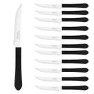 Kit 12 Facas Cozinha E Churrasco Tramontina Leme Preto Inox