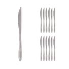Kit 12 Facas de Churrasco Mesa Premium Aço Inox Restaurante Buffet Casamento Cozinha Refeições Bar Comer Kit 12 Facas de Churrasco Mesa Premium Aço Inox Restaurante Buffet Casamento Cozinha Refeições Bar Comer