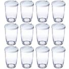 Kit 12 Farinheiras Porta Farofa Queijeira Temperos 350ml Branco Ou Plástico com Tampa
