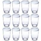 Kit 12 Farinheiras Porta Farofa Queijeira Temperos 350ml Branco Ou Plástico com Tampa