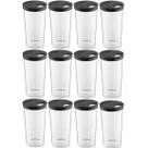 Kit 12 Farinheiros Porta Temperos Farofa UZ 500ml Condimentos Restaurantes Lancherias Pretos