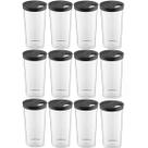 Kit 12 Farinheiros Porta Temperos Farofa UZ 500ml Condimentos Restaurantes Lancherias Pretos