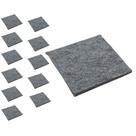 Kit 12 Feltro Adesivo Protetor Sofá Cadeira Mesa Moveis Anti-risco Para Piso Cinza 30mm Quadrado