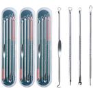 Kit 12 Ferramentas De Beleza Extrator De Acne Removedor De Cravo Espinha Aço Inoxidável
