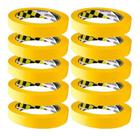 Kit 12 Fita crepe amarela mascaramento contorno pintura carro automotiva Adelbras 18mmx40m Kit 12 Fita crepe amarela mascaramento contorno pintura carro automotiva Adelbras 18mmx40m