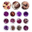 Kit 12 Folhas de Ouro Rosa Roxo Vermelho Unhas Encapsulada Kit 12 Folhas de Ouro Rosa Roxo Vermelho Unhas Encapsulada