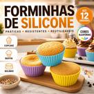 Kit 12 Formas de Silicone para Cupcake Muffin Bolinho Assadeira Air Fryer Cores Variadas Resistente