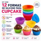 Kit 12 Formas de Silicone para Cupcake Muffin e Bolinho