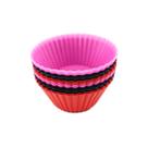 Kit 12 Forminhas de Silicone Cupcake Coloridas Festas e Doces