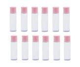 Kit 12 Frascos Pvc Transparente 15 Ml c/ Tampa Flip Top Rosa