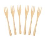 Kit 12 Garfos De Bambu Café Sobremesa 16Cm Decoração Talher Petisco Conjunto Peça