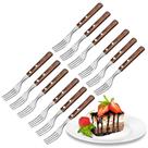 kit 12 garfos de sobremesa inox cabo de madeira tratada poliwood - tramontina