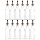 Kit 12 Garrafas de Vidro 200ml com Bico Dosador para Vinagre Azeite Transparente Lyor